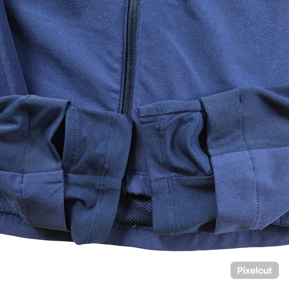 Brooks Fusion Hybrid Jacket Navy Blue Bolt Packable Built-In Mesh Backpack - Picture 12 of 16